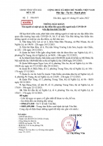 Thông báo khẩn: Tìm người có mặt tại các địa điểm liên quan đến trường hợp mắc COVID-19 trên địa bàn tỉnh Yên Bái.