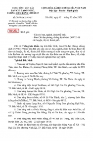 Yêu cầu rà soát các trường hợp liên quan đến bệnh nhân COVID-19 theo thông báo khẩn của tỉnh Bắc Ninh.