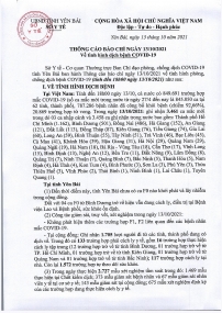 Thông cáo báo chí về tình hình dịch bệnh COVID-19 ngày 13 tháng 10 năm 2021