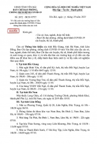 Yêu cầu rà soát các trường hợp liên quan đến bệnh nhân COVID-19 theo thông báo khẩn của các tỉnh.