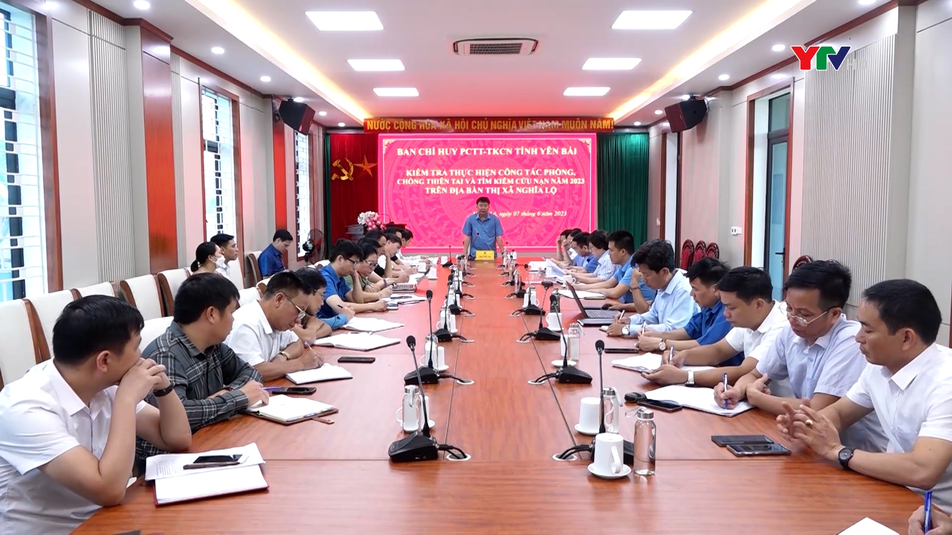 Kiểm tra công tác PCTT – TKCN năm 2023 tại thị xã Nghĩa Lộ và huyện Trạm Tấu