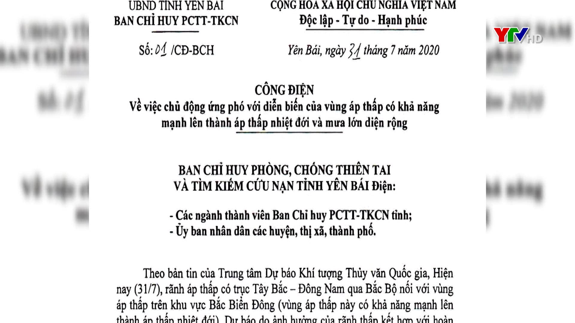 Yên Bái cần chủ động ứng phó với áp thấp nhiệt đới và mưa lớn diện rộng